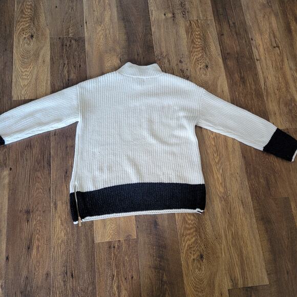 Cynthia Rowley Women's M Mock Neck Colorblock Long Sleeved Sweater Soft Comfy - Picture 9 of 11